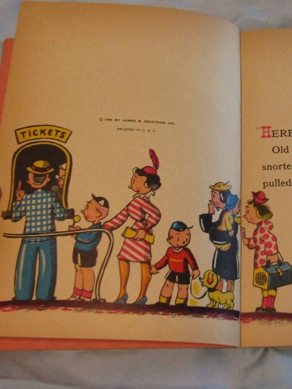 Lot 4 Vintage 1956 BONNIE ACTION BOOKS 1950s GINGERBREAD MAN-WHO EVER SAW?-TRAIN